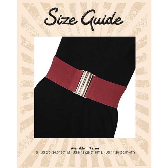 Elasticated Stretch Wide Nurse Belt 1950's Retro Vintage Waist Cincher -🐨 - Picture 7 of 8